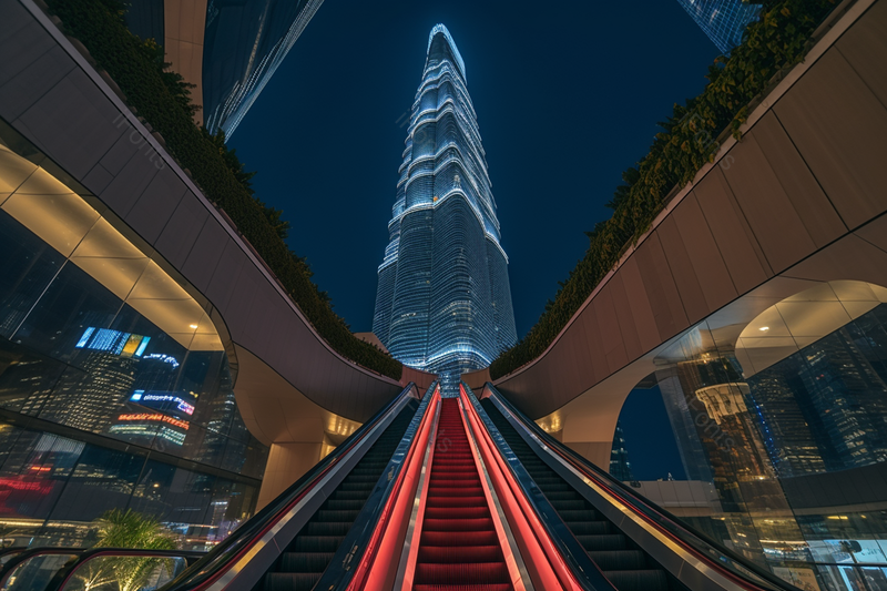 实拍城市夜景商业街商超环境摄影背景,高清,摄影图,摄影图片,图片大全,摄影图免费下载